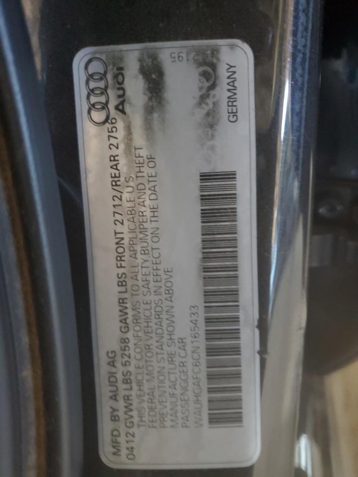 2012 Audi A6 Prestige VIN: WAUHGAFC6CN165433 Lot: 80825645