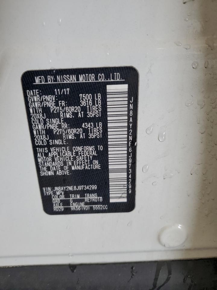 2018 Nissan Armada Platinum VIN: JN8AY2NE8J9734299 Lot: 81250395