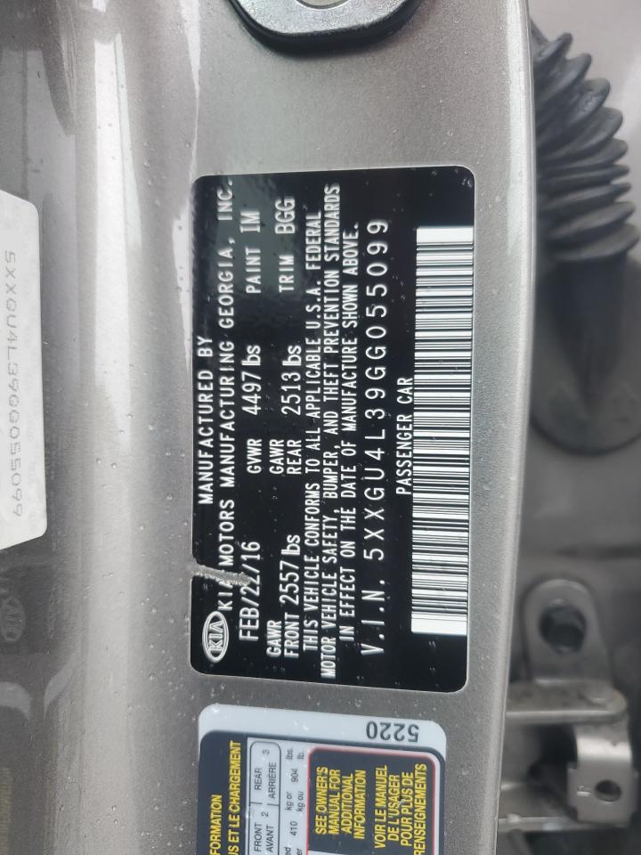 2016 Kia Optima Ex VIN: 5XXGU4L39GG055099 Lot: 84650575