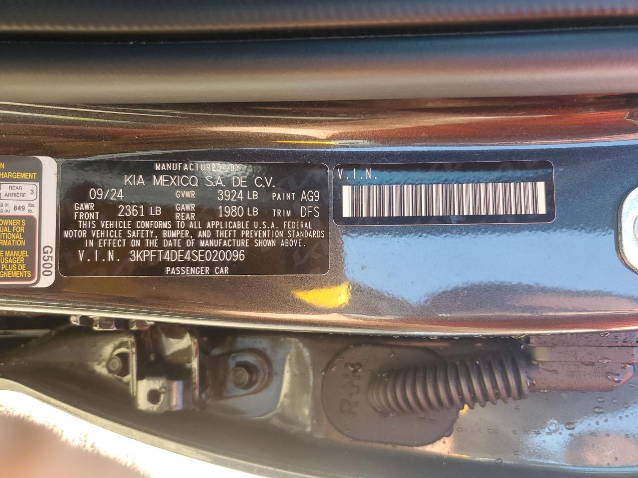 2025 Kia K4 Lx VIN: 3KPFT4DE4SE020096 Lot: 71789935