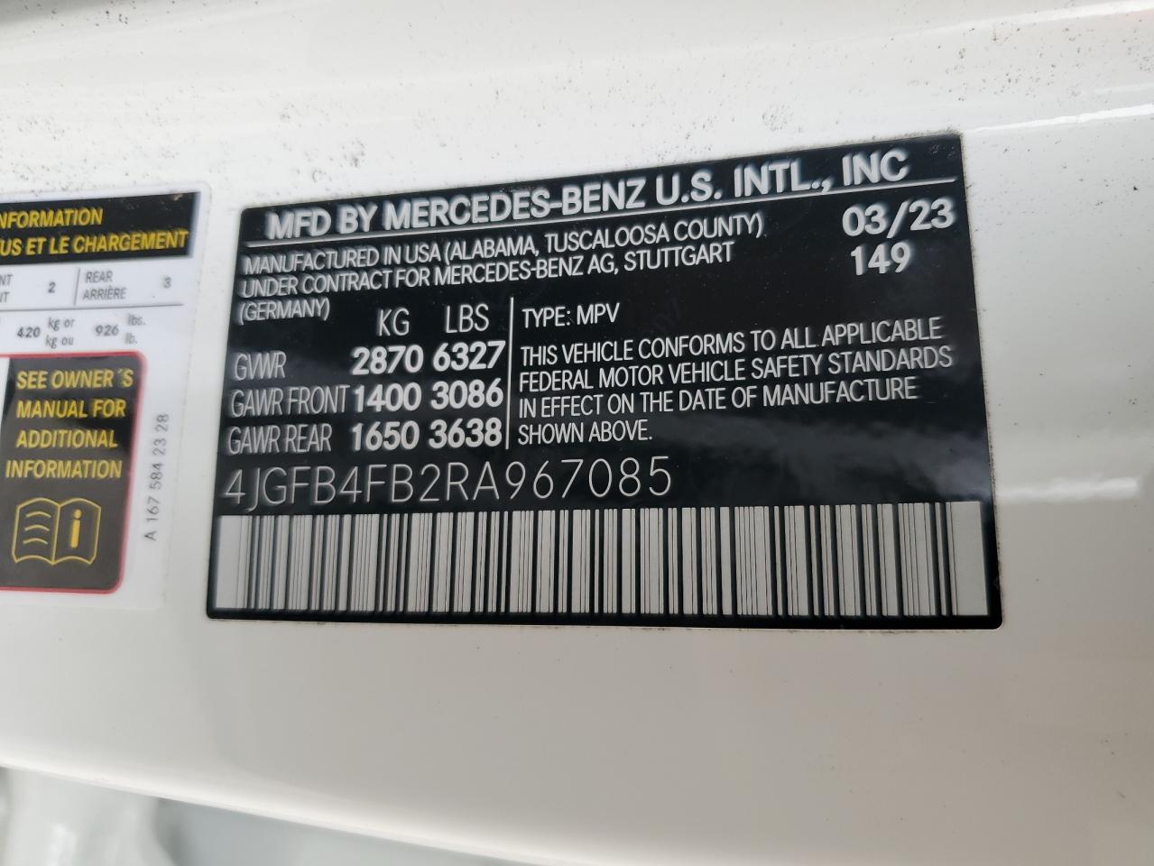 2024 Mercedes-Benz Gle 350 4Matic VIN: 4JGFB4FB2RA967085 Lot: 70863645