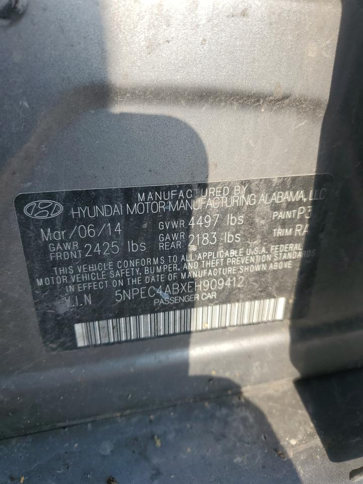 2014 Hyundai Sonata Se VIN: 5NPEC4ABXEH909412 Lot: 81380255