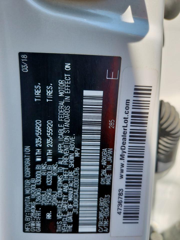 2018 Lexus Rx 450H L Base VIN: JTJDGKCA4J2001376 Lot: 71907175