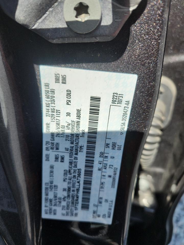 2020 Ford Ranger Xl VIN: 1FTER4FH8LLA73605 Lot: 81273095