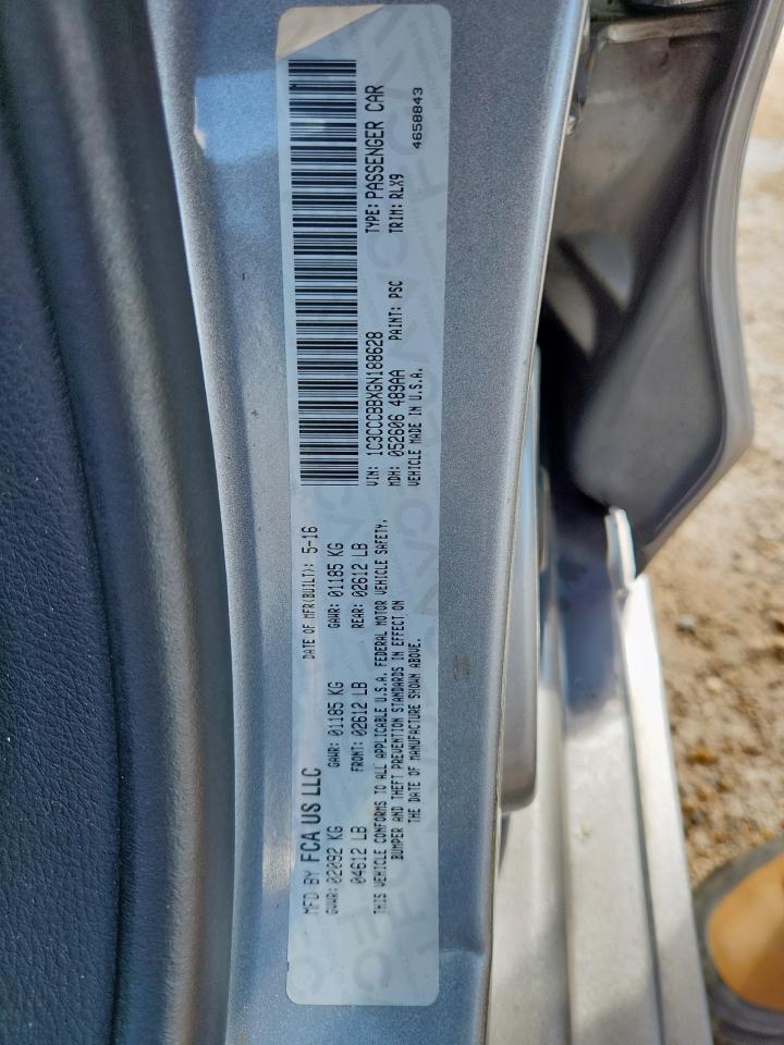 2016 Chrysler 200 S VIN: 1C3CCCBBXGN188628 Lot: 83962185