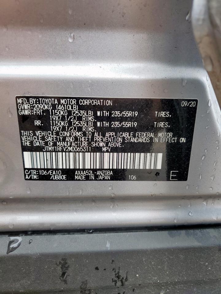 2021 Toyota Rav4 Limited VIN: JTMY1RFV2MD065311 Lot: 81804505