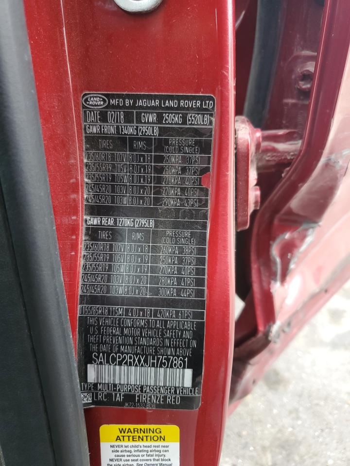 2018 Land Rover Discovery Sport Se VIN: SALCP2RXXJH757861 Lot: 80247195