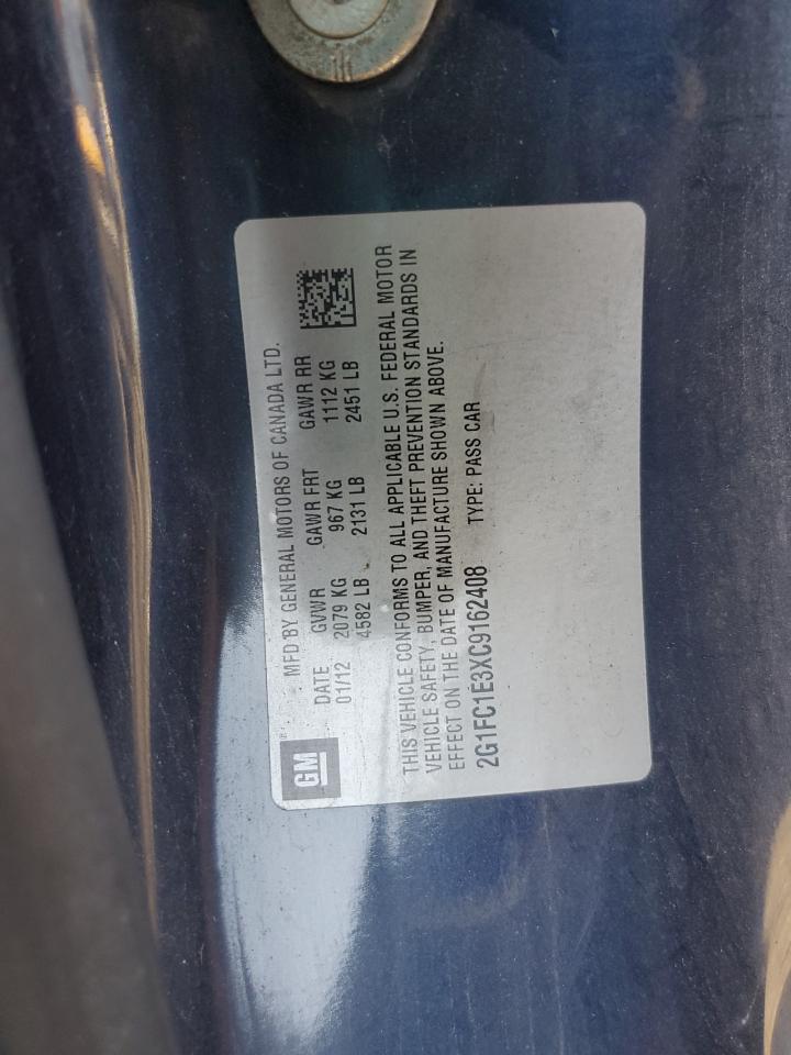 2012 Chevrolet Camaro Lt VIN: 2G1FC1E3XC9162408 Lot: 80883115