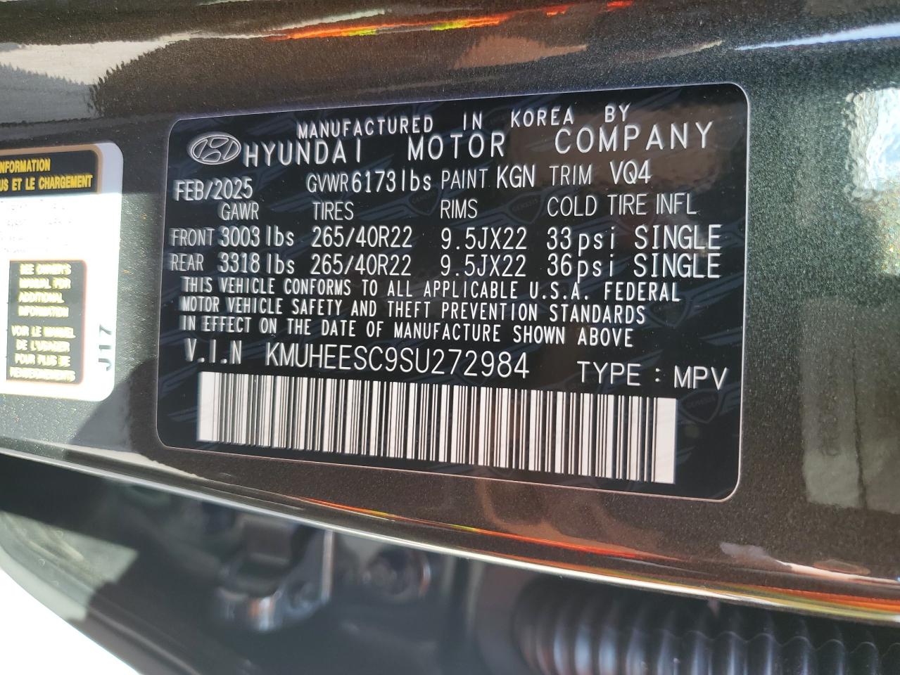 2025 Genesis Gv80 Prestige VIN: KMUHEESC9SU272984 Lot: 84291435