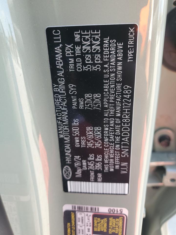 2024 Hyundai Santa Cruz Se VIN: 5NTJADDE8RH122489 Lot: 81567765