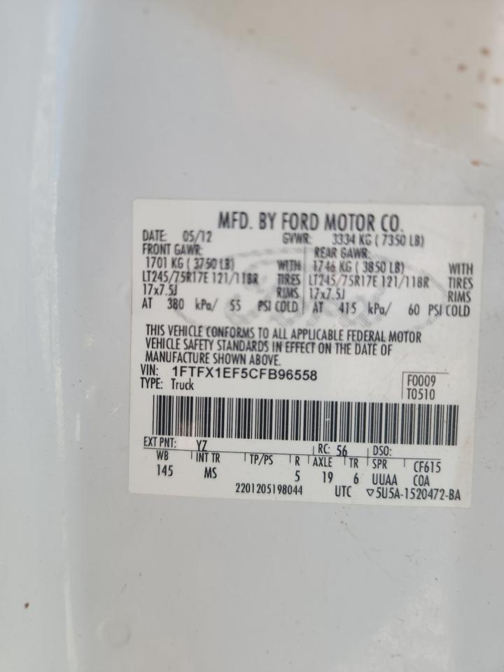 2012 Ford F150 Super Cab VIN: 1FTFX1EF5CFB96558 Lot: 81150815
