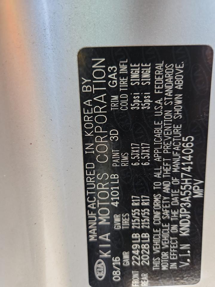 2017 Kia Soul + VIN: KNDJP3A55H7414065 Lot: 80575095