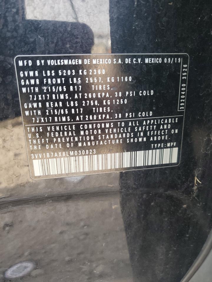 2020 Volkswagen Tiguan S VIN: 3VV1B7AX8LM030823 Lot: 80885535