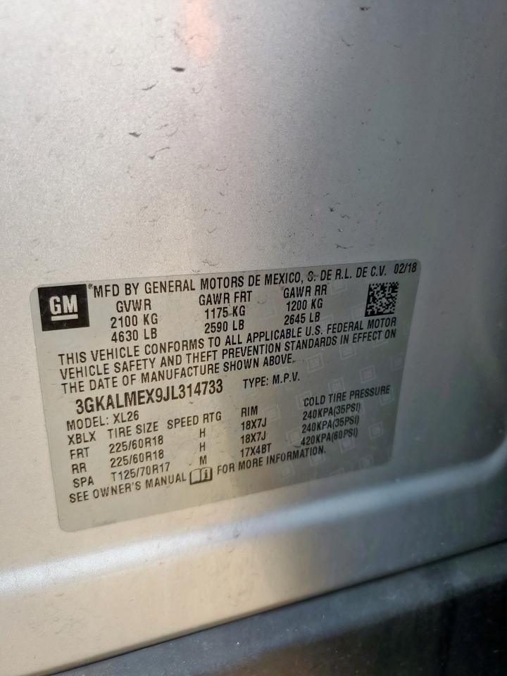 2018 GMC Terrain Sle VIN: 3GKALMEX9JL314733 Lot: 81117065