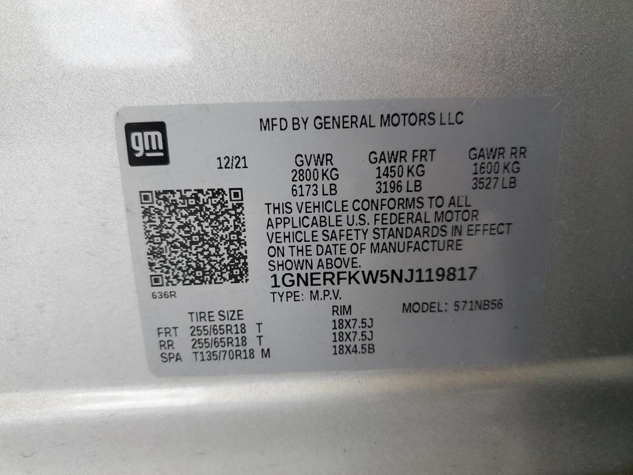 2022 Chevrolet Traverse Ls VIN: 1GNERFKW5NJ119817 Lot: 71190305