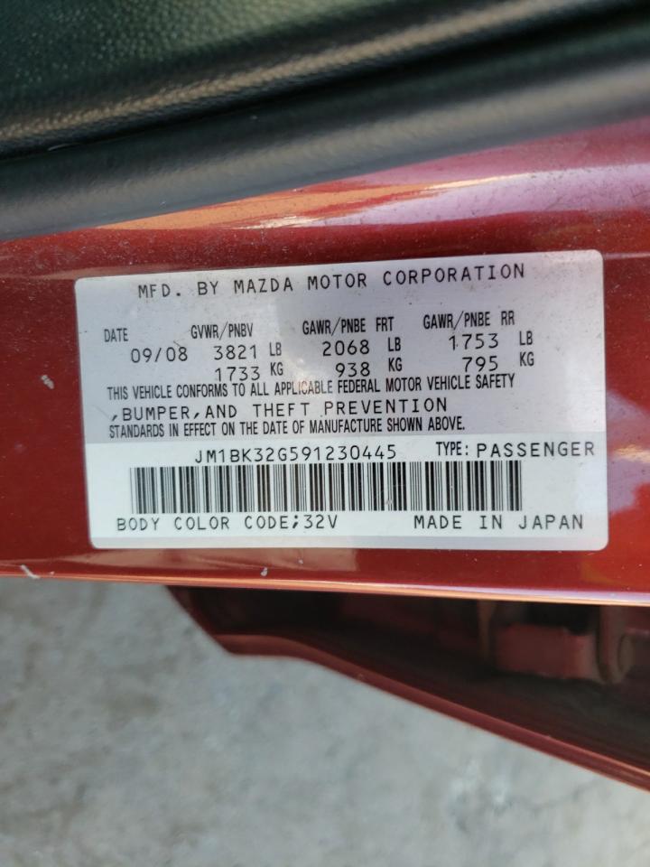 2009 Mazda 3 I VIN: JM1BK32G591230445 Lot: 72004245