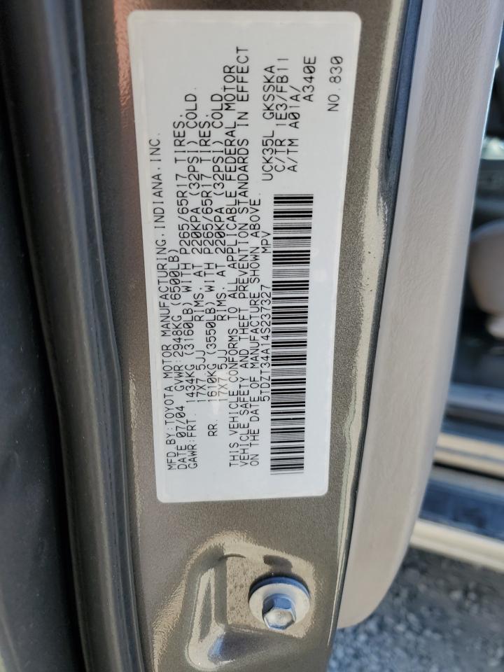 2004 Toyota Sequoia Sr5 VIN: 5TDZT34A14S237327 Lot: 84789955