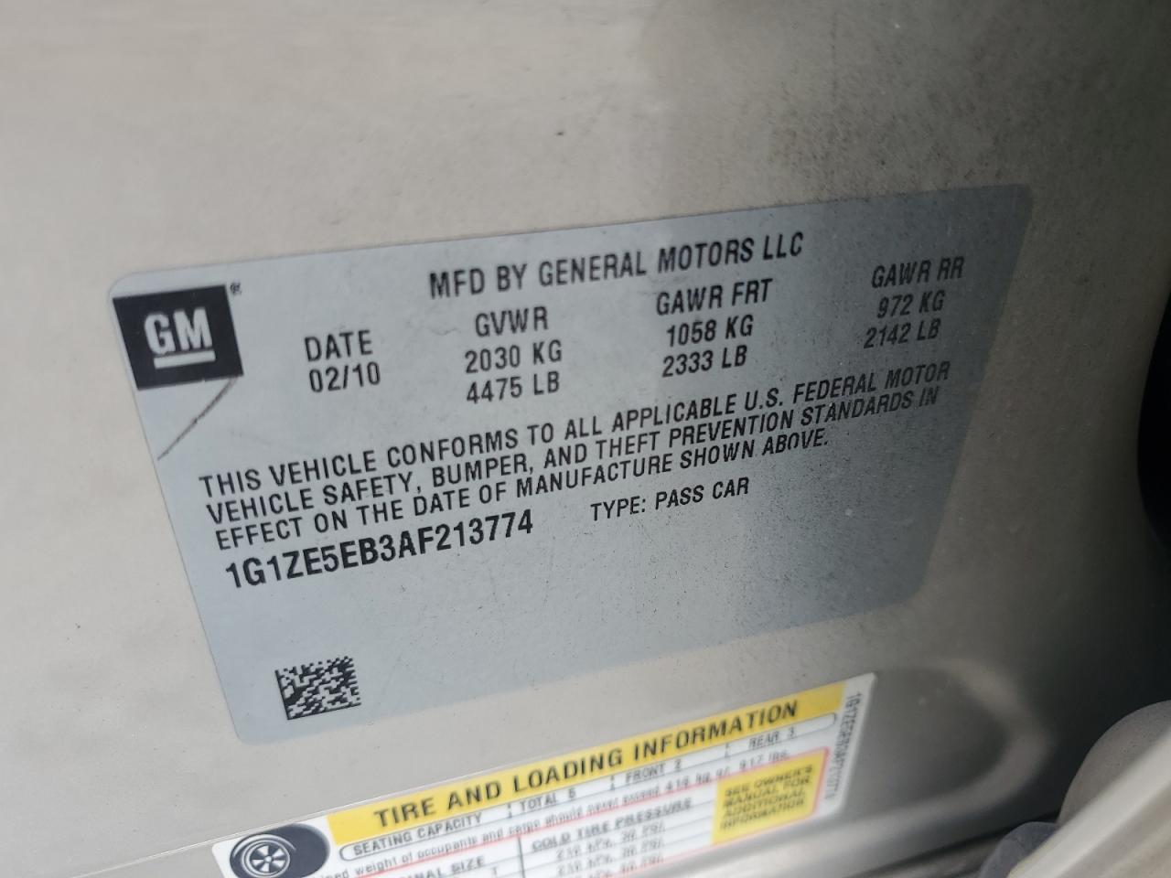 2010 Chevrolet Malibu Ltz VIN: 1G1ZE5EB3AF213774 Lot: 71156795