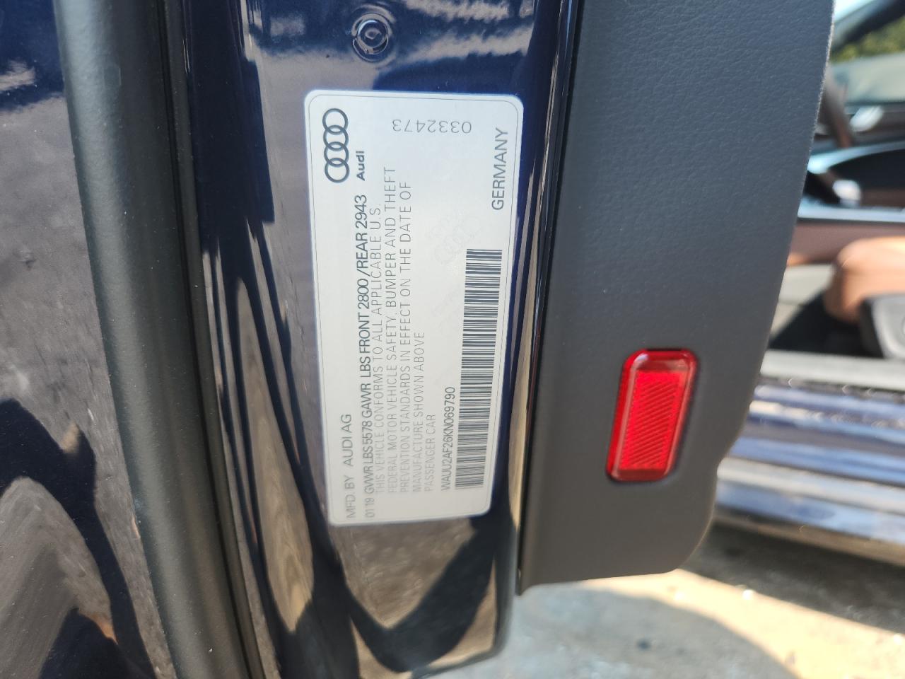 2019 Audi A7 Premium Plus S-Line VIN: WAUU2AF26KN069790 Lot: 80815455