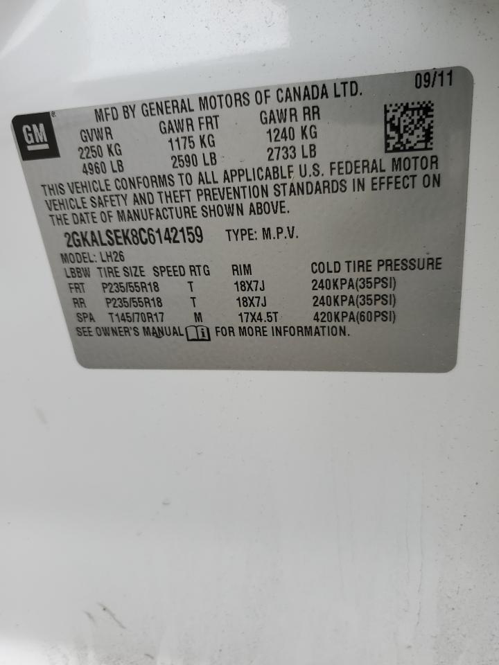 2012 GMC Terrain Sle VIN: 2GKALSEK8C6142159 Lot: 71797725