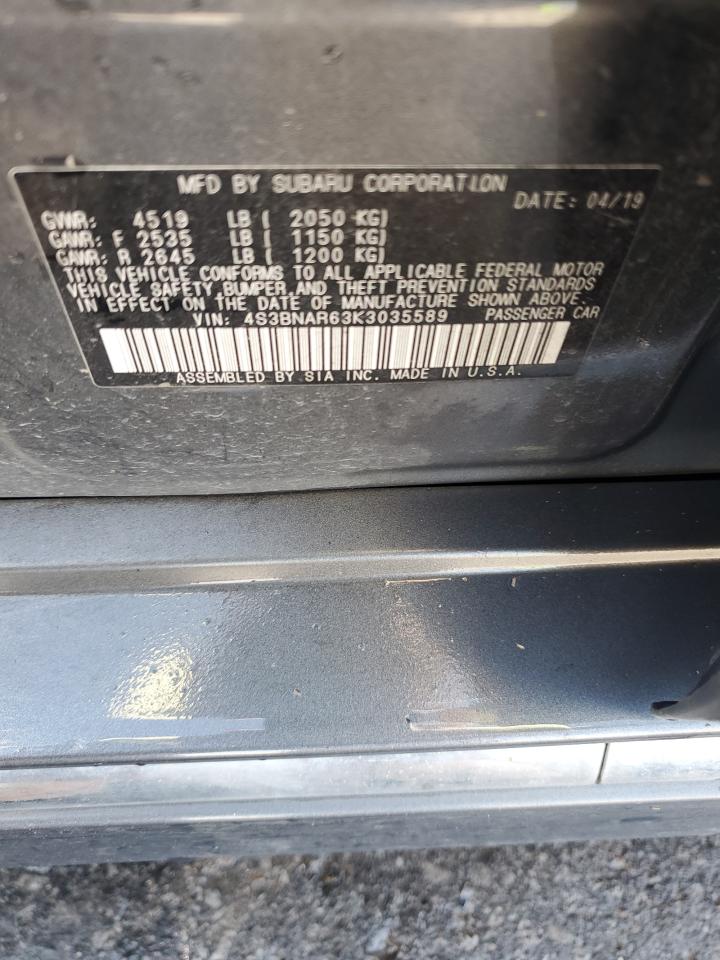 2019 Subaru Legacy Sport VIN: 4S3BNAR63K3035589 Lot: 84036175