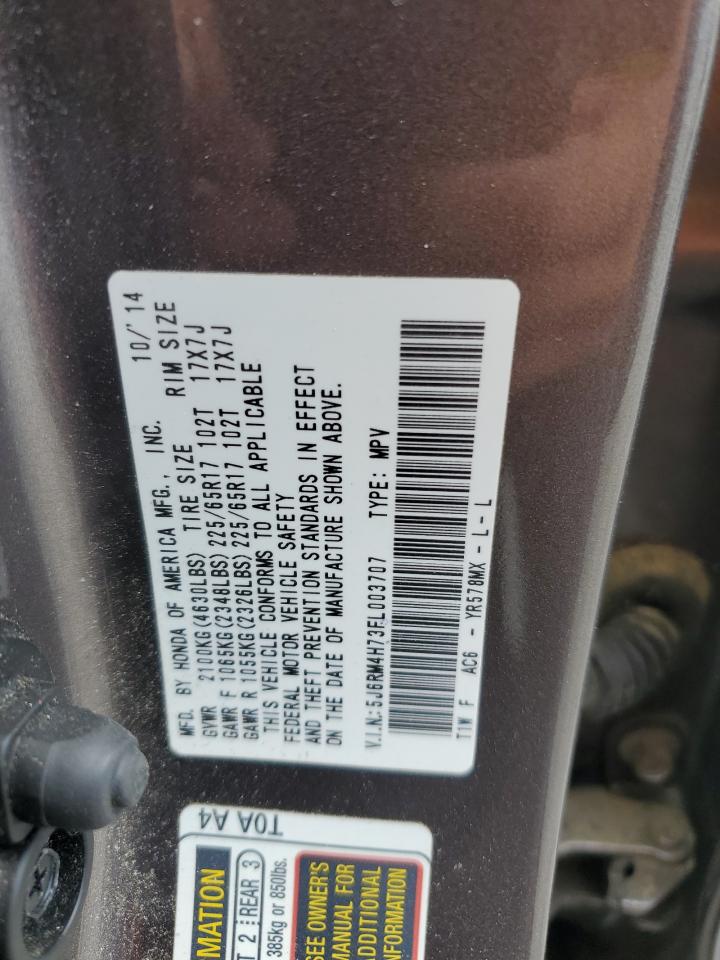 2015 Honda Cr-V Exl VIN: 5J6RM4H73FL003707 Lot: 80817555