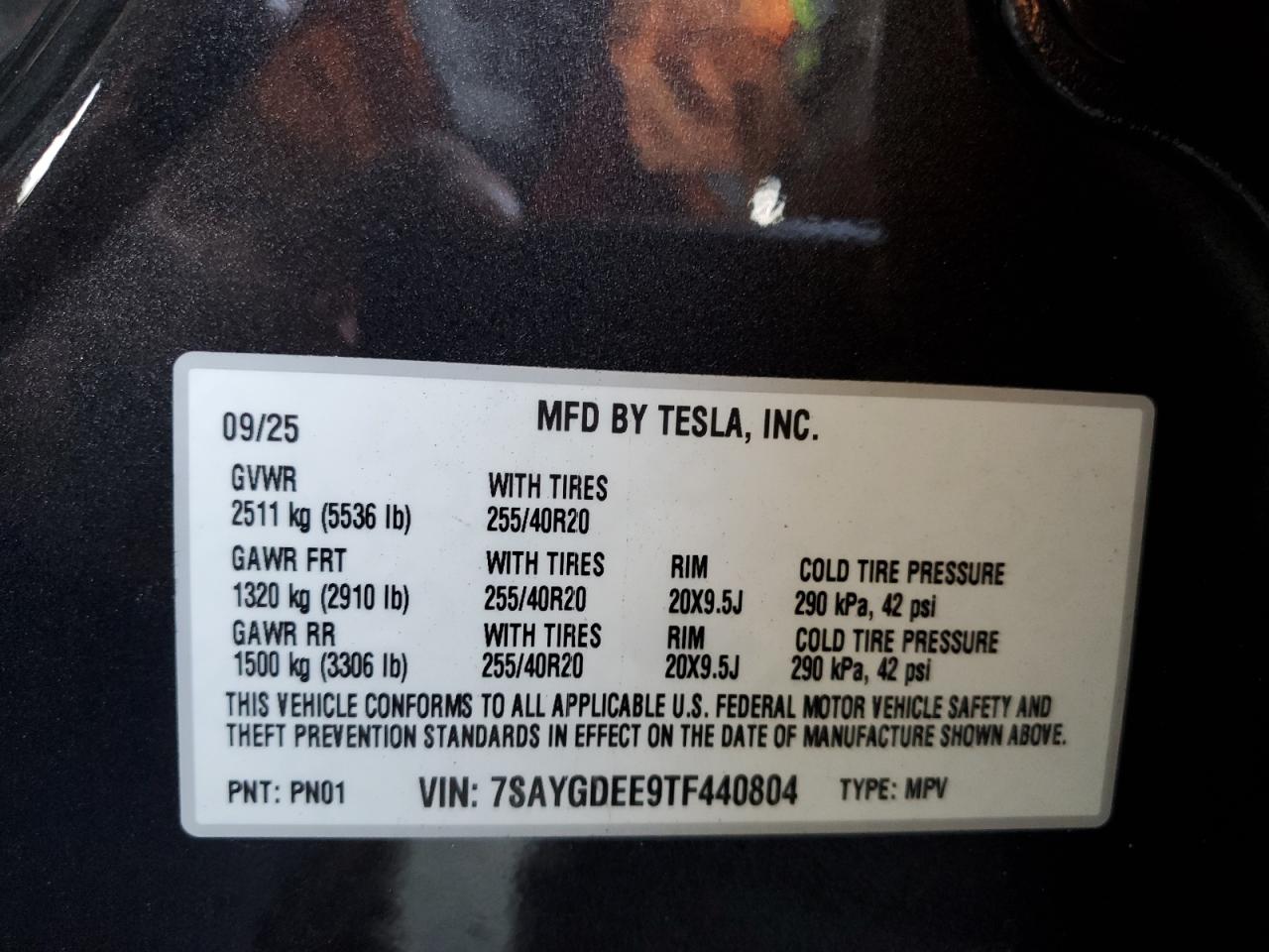 2026 Tesla Model Y VIN: 7SAYGDEE9TF440804 Lot: 82161905