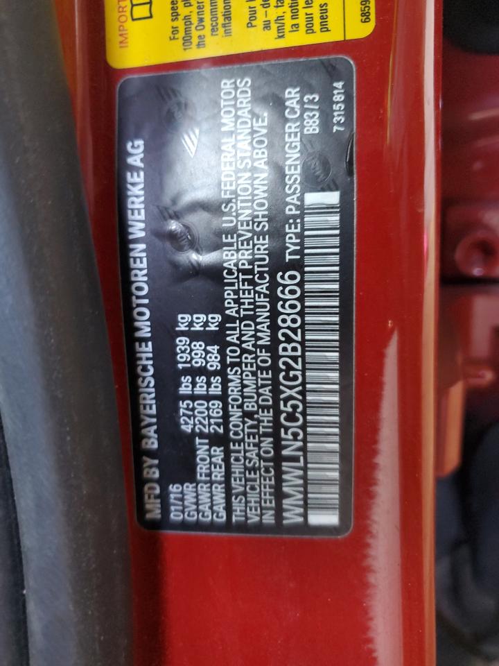 2016 Mini Cooper Clubman VIN: WMWLN5C5XG2B28666 Lot: 81569935