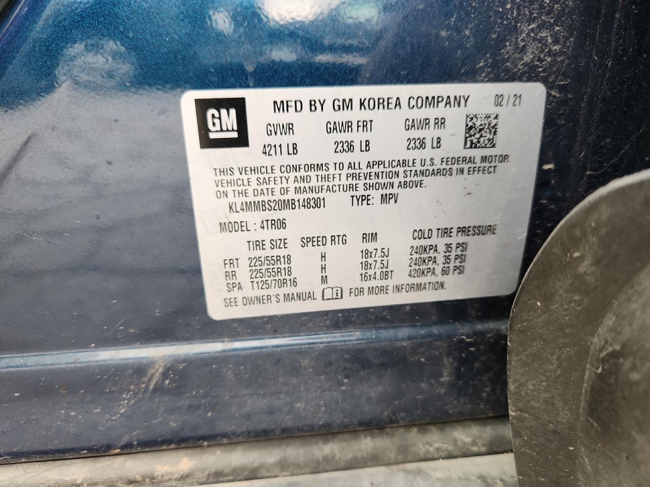 2021 Buick Encore Gx Preferred VIN: KL4MMBS20MB148301 Lot: 81182815