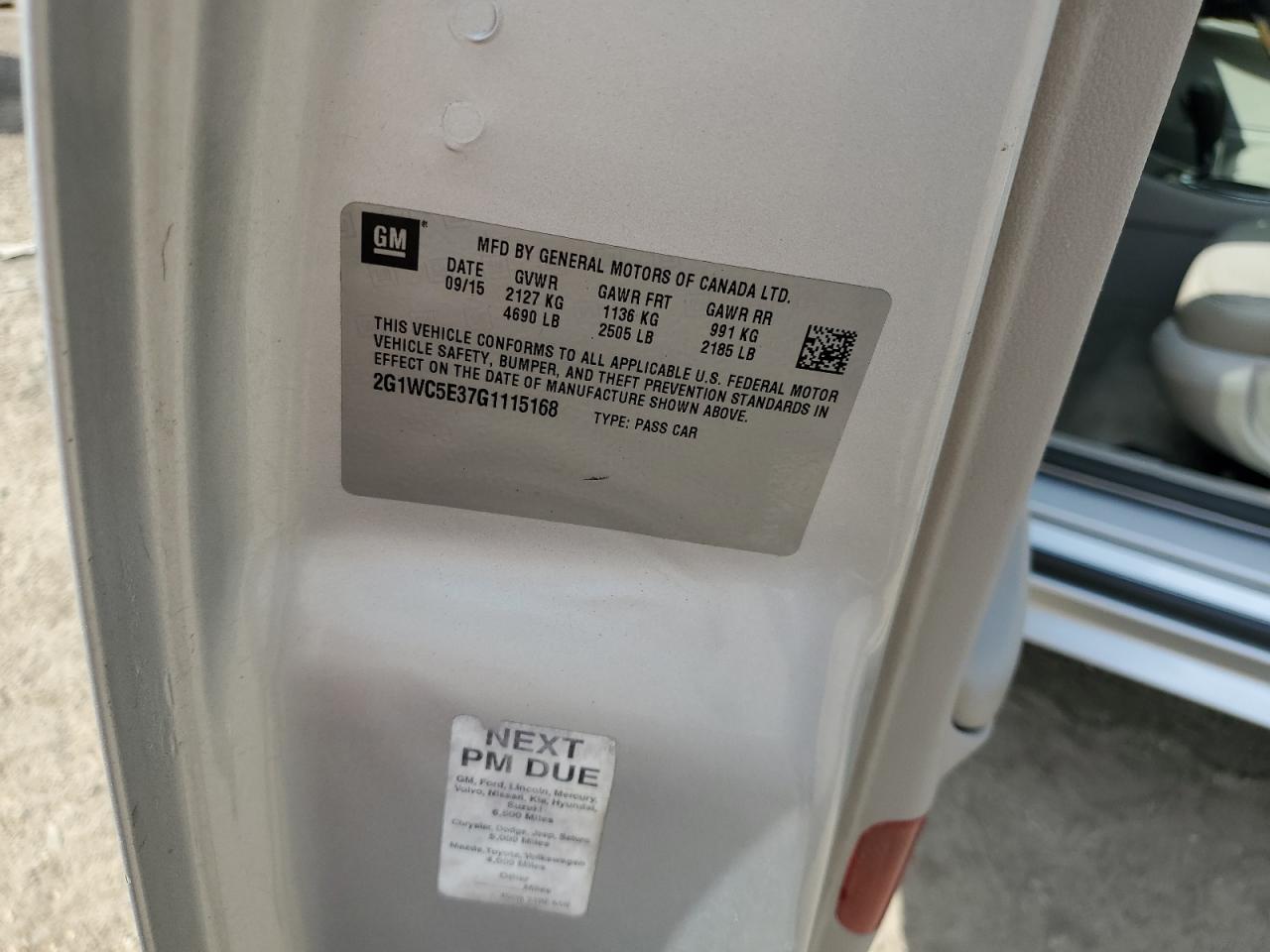 2016 Chevrolet Impala Limited Ltz VIN: 2G1WC5E37G1115168 Lot: 84740075