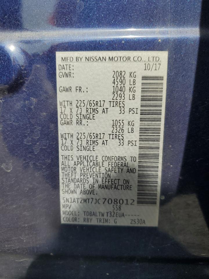 2018 Nissan Rogue S VIN: 5N1AT2MT7JC708012 Lot: 81296185