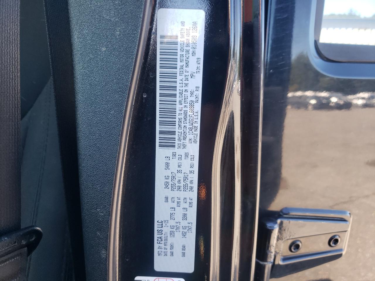 2015 Jeep Wrangler Unlimited Sport VIN: 1C4BJWDG1FL609850 Lot: 72057615