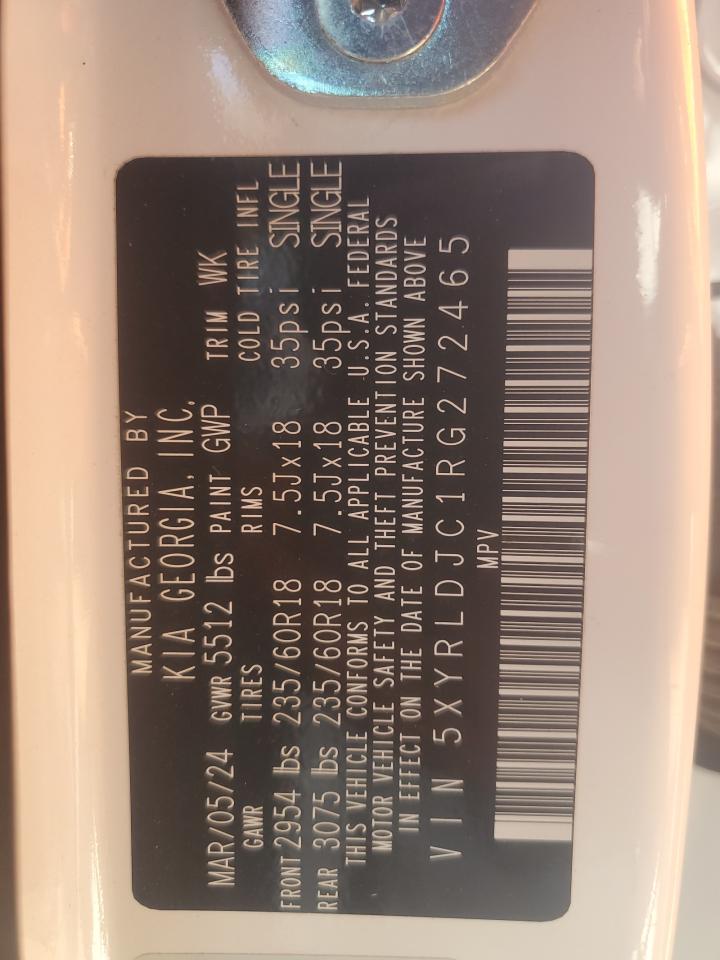 2024 Kia Sorento S VIN: 5XYRLDJC1RG272465 Lot: 71871345