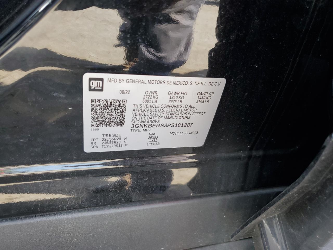 2023 Chevrolet Blazer Rs VIN: 3GNKBERS3PS101287 Lot: 70064085