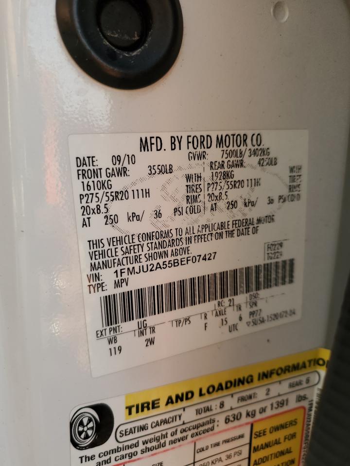 2011 Ford Expedition Limited VIN: 1FMJU2A55BEF07427 Lot: 82109525