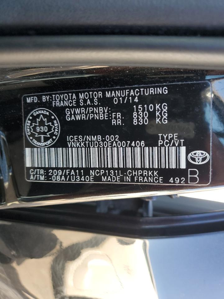 2014 Toyota Yaris VIN: VNKKTUD30EA007406 Lot: 81461185