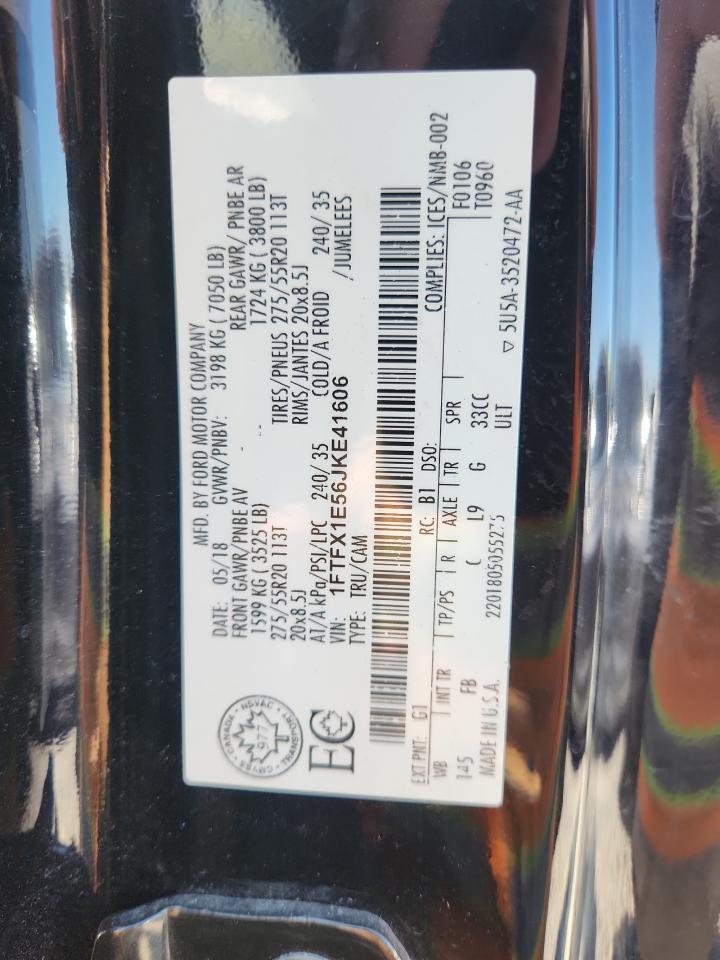 2018 Ford F150 Super Cab VIN: 1FTFX1E56JKE41606 Lot: 71649255