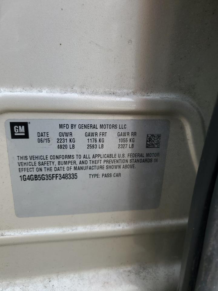 2015 Buick Lacrosse VIN: 1G4GB5G35FF348335 Lot: 80435965