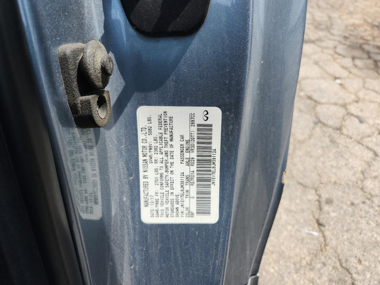 2018 Infiniti Q60 Luxe 300 VIN: JN1EV7EL8JM391124 Lot: 80488715