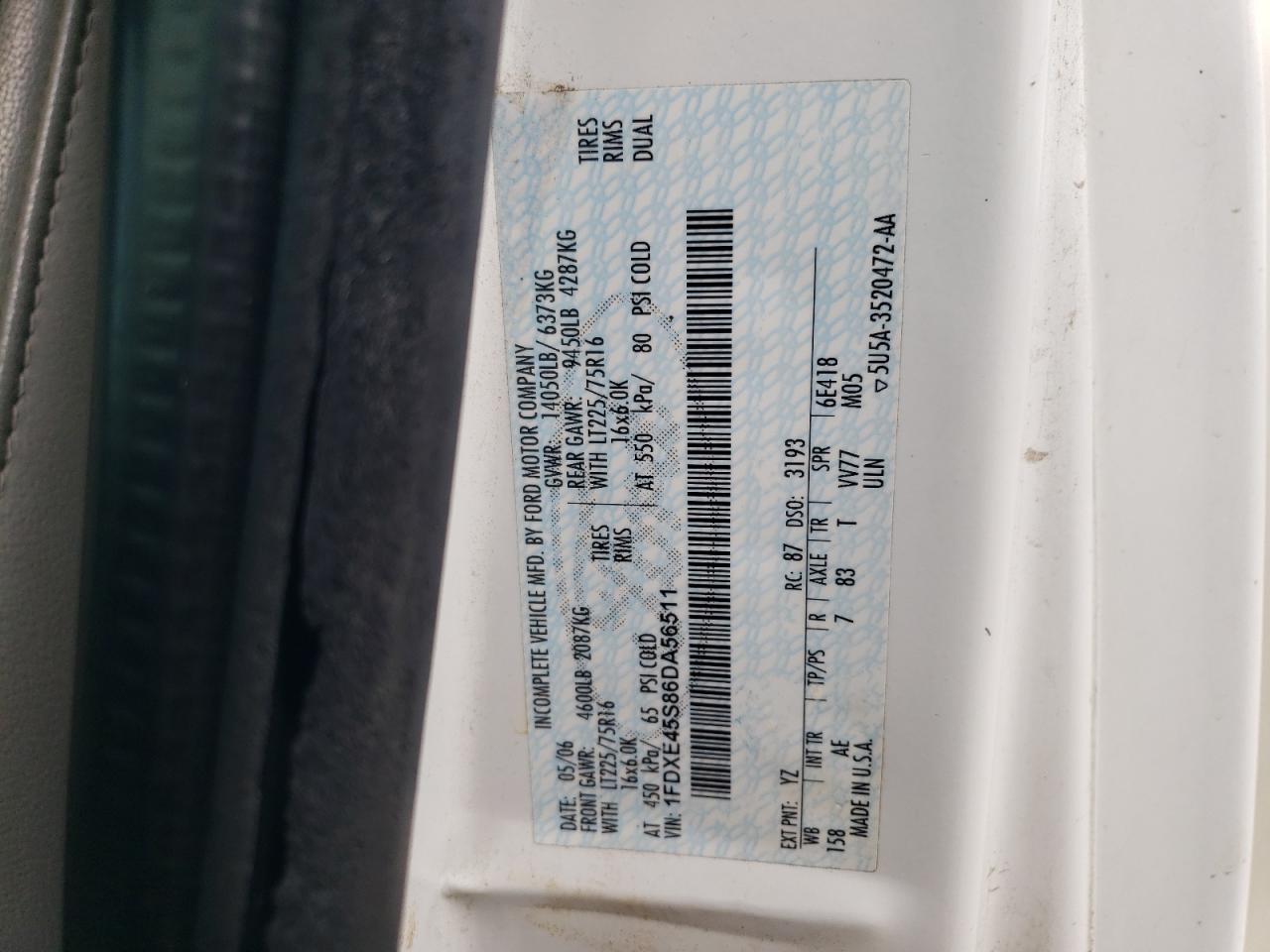 2006 Ford Econoline - Trucks VIN: 1FDXE45S86DA56511 Lot: 80283415