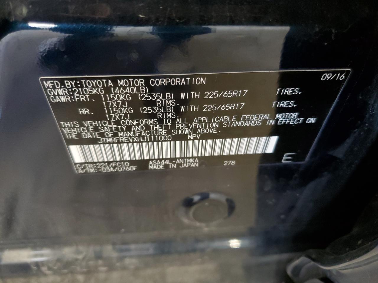 2017 Toyota Rav4 Xle VIN: JTMRFREVXHJ111000 Lot: 81293205