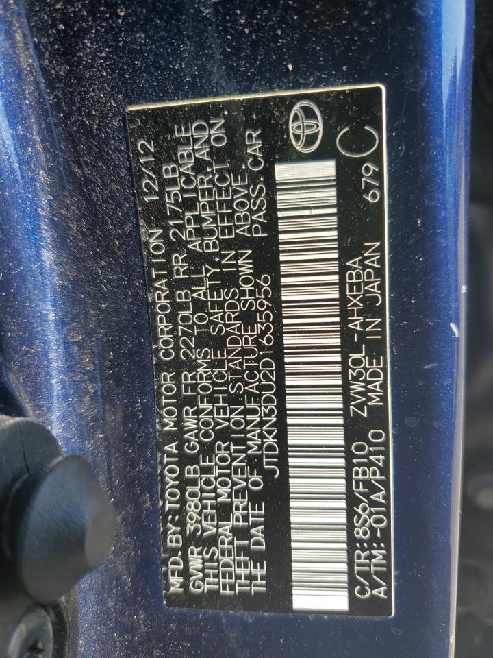 2013 Toyota Prius VIN: JTDKN3DU2D1635956 Lot: 82152765