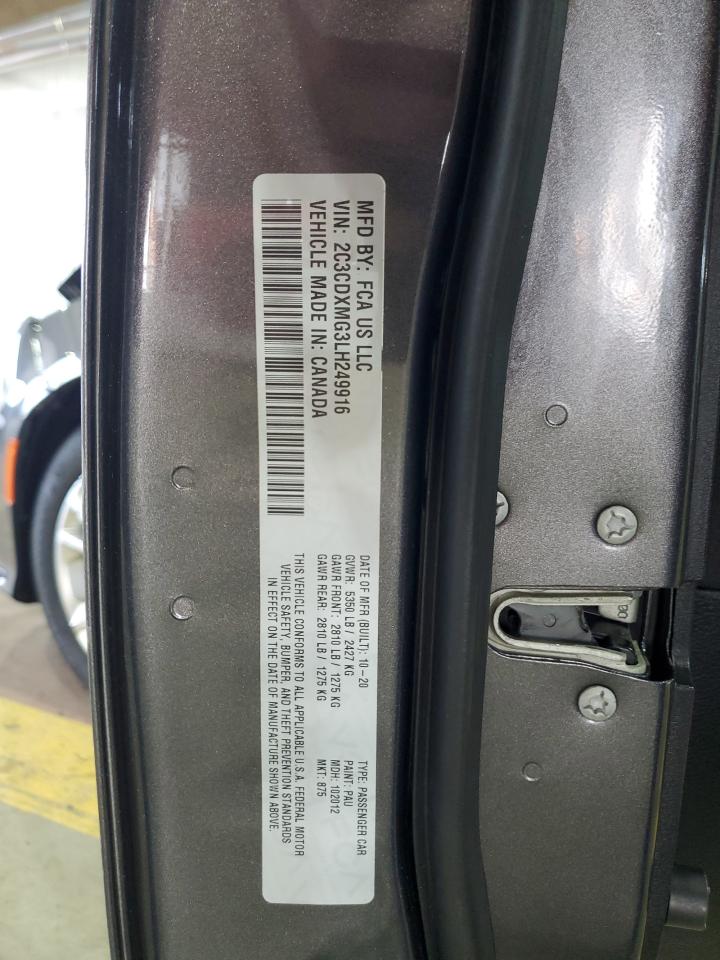 2020 Dodge Charger Gt VIN: 2C3CDXMG3LH249916 Lot: 84701585