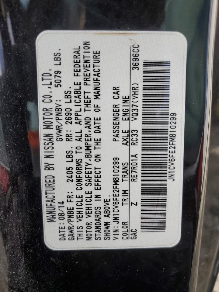 2015 Infiniti Q60 Base VIN: JN1CV6FE2FM810299 Lot: 83868275
