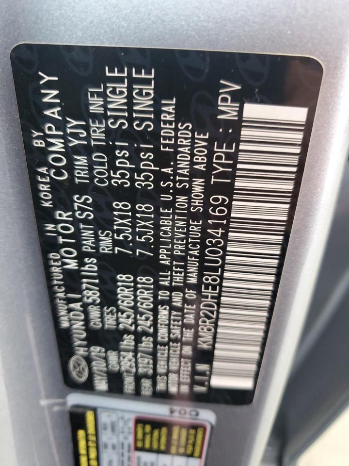 2020 Hyundai Palisade Sel VIN: KM8R2DHE8LU034169 Lot: 81744315