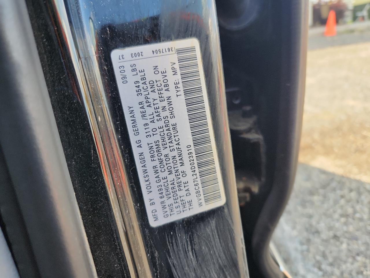 2004 Volkswagen Touareg 3.2 VIN: WVGBC67L24D023910 Lot: 82090745