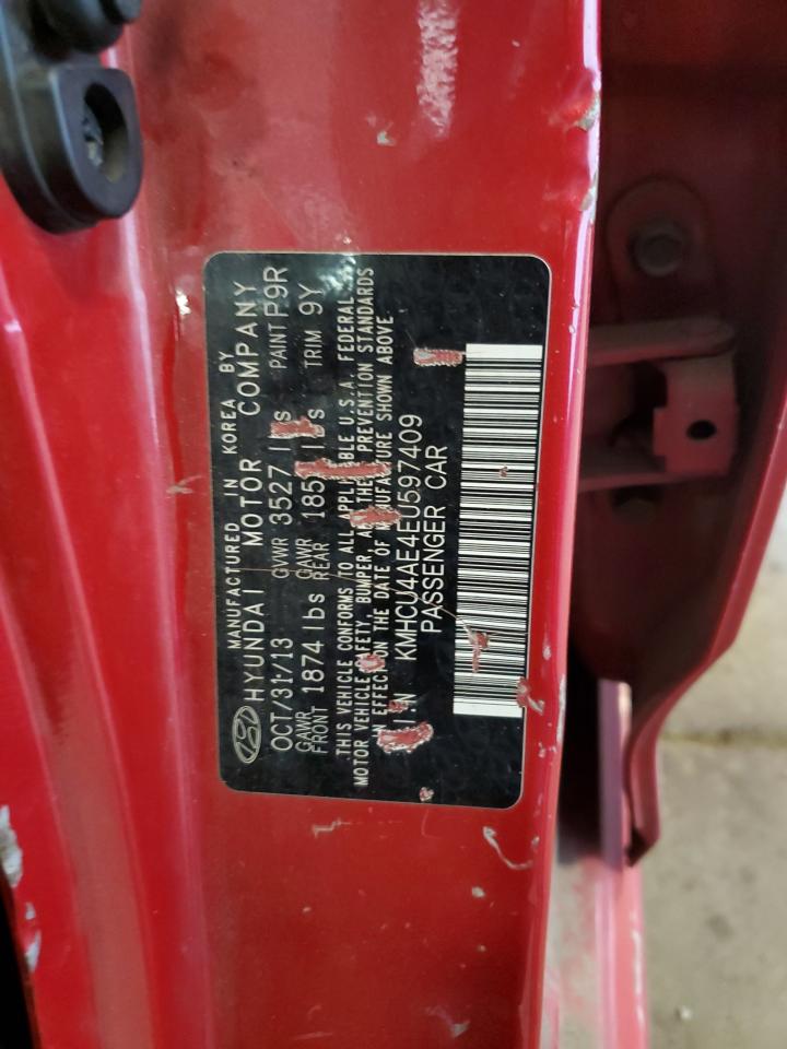 2014 Hyundai Accent Gls VIN: KMHCU4AE4EU597409 Lot: 72033405