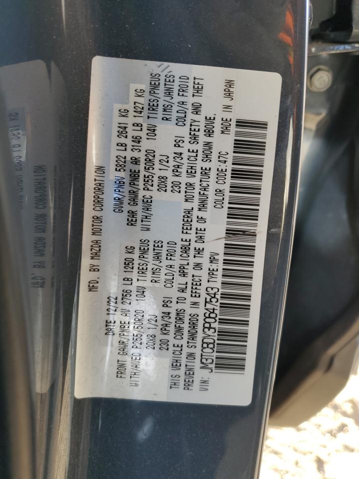 2023 Mazda Cx-9 Grand Touring VIN: JM3TCBDY3P0647543 Lot: 71004855