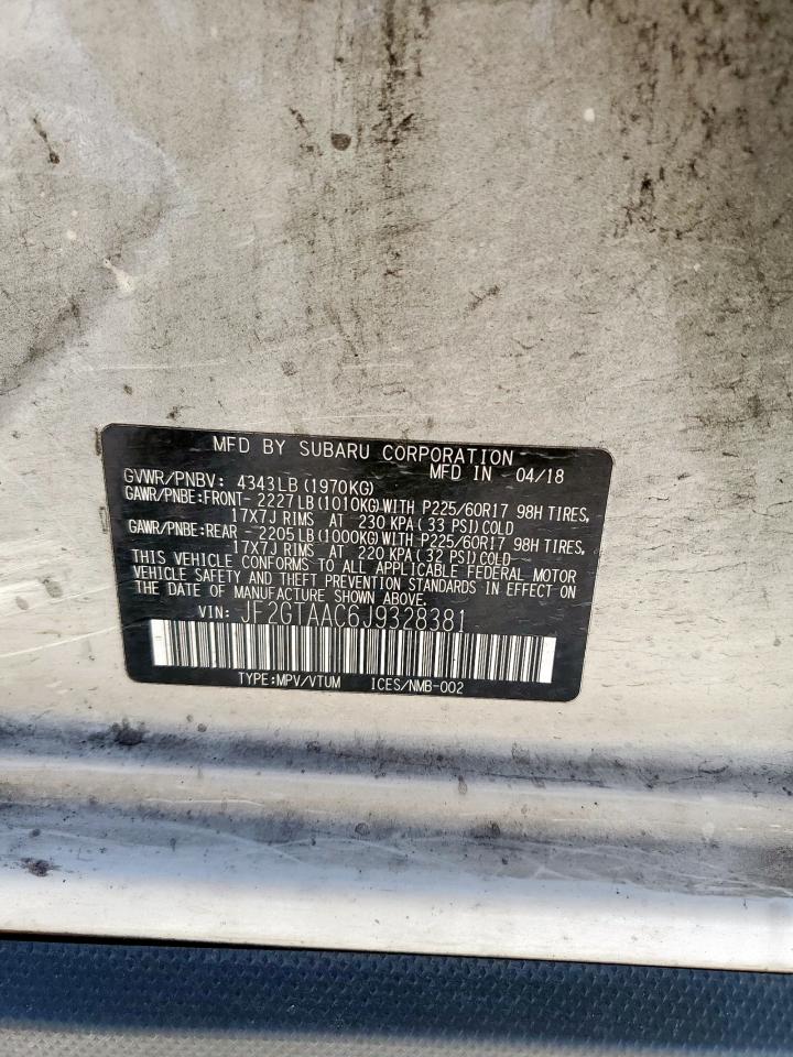 2018 Subaru Crosstrek VIN: JF2GTAAC6J9328381 Lot: 84031475