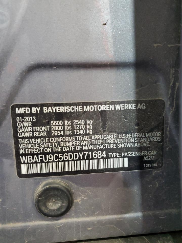 2013 BMW 550 Xi VIN: WBAFU9C56DDY71684 Lot: 81479745